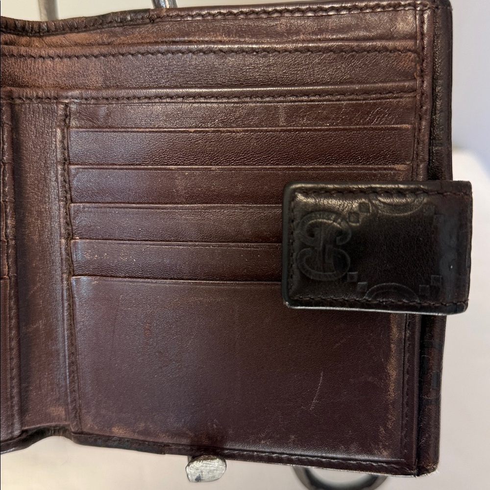 Gucci GG Embossed Leather Bifold Wallet Brown Vintage - Picture 9 of 11